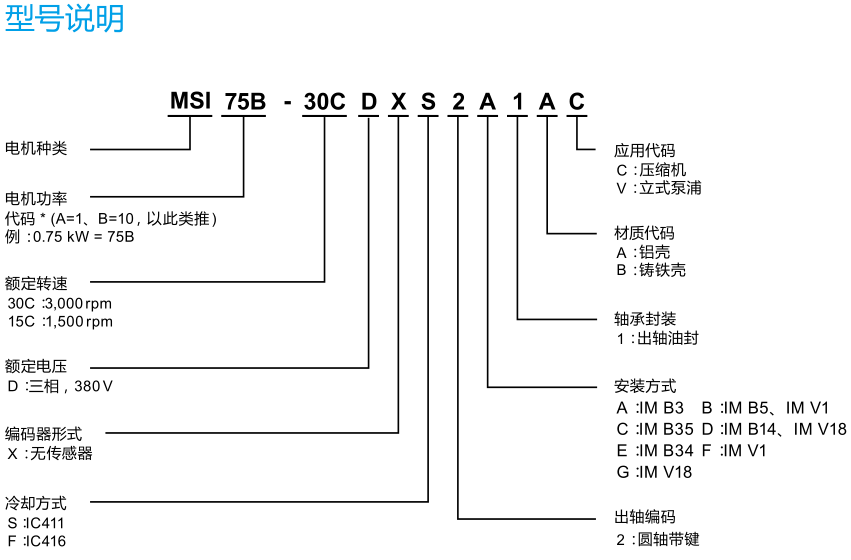 臺達(dá)同步磁阻電機(jī)的型號說明